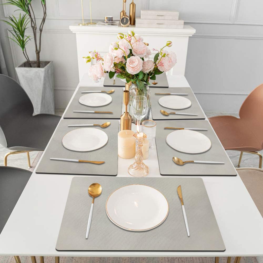 Kitchen Place Mat Set Of 6 (30x40 CM Grey)