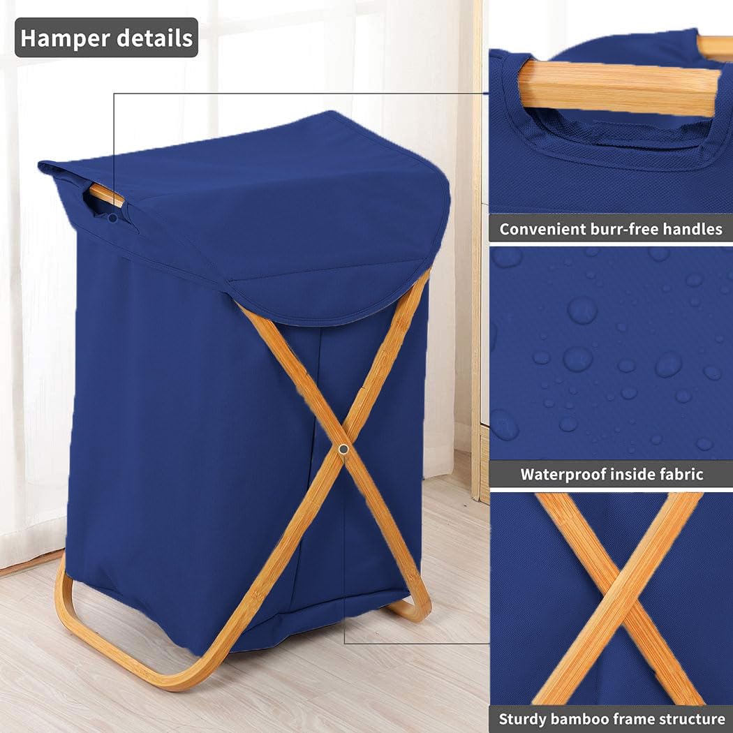 Laundry Basket for Clothes (40x70 cm, Navy Blue)