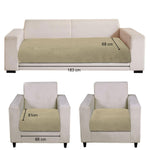 Rabbit Fur Sofa Cover 3 Seater and 2 Seater Universal 5 Seater (Gold, 68x183-61x66 cm)