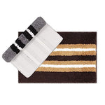 Bathmat 1600 GSM Microfiber Pack of 2 (38cm x 58cm, Grey + Chocolate)