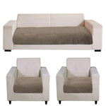 Rabbit Fur Sofa Cover 3 Seater and 2 Seater Universal 5 Seater (Taupe, 68x183-61x66 cm)