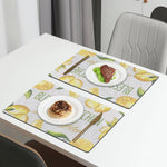 Dining Table Place Mat Set of 2(30x45 CM Lemon)