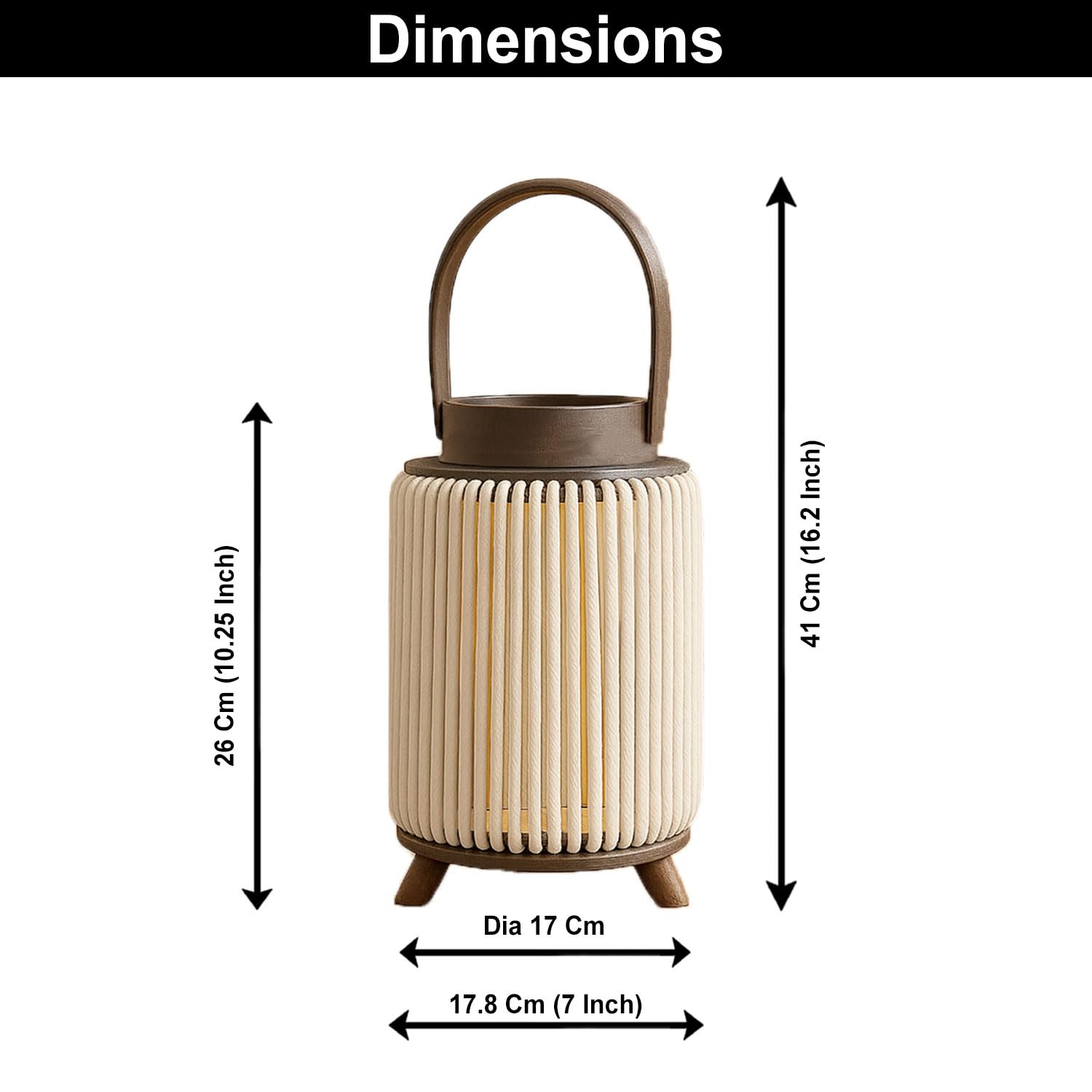 Hanging  Bamboo Lamps ( 26x17x17 cm ) Beige