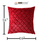 Cushion Cover Double Side Rabbit Fur Pack of 2 (16 x 16 inch ,Maroon)