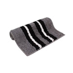 Newman Rugs Runner for Bathroom 1600 GSM Microfiber Pack of 2 (58X140 + 38x58 cm, Blue + Grey)