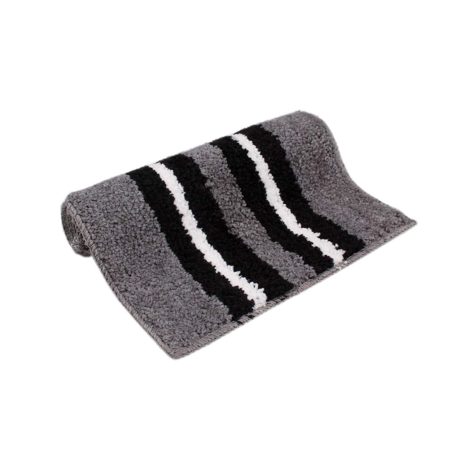 Newman Rugs Runner for Bathroom 1600 GSM Microfiber Pack of 2 (58X140 + 38x58 cm, Blue + Grey)