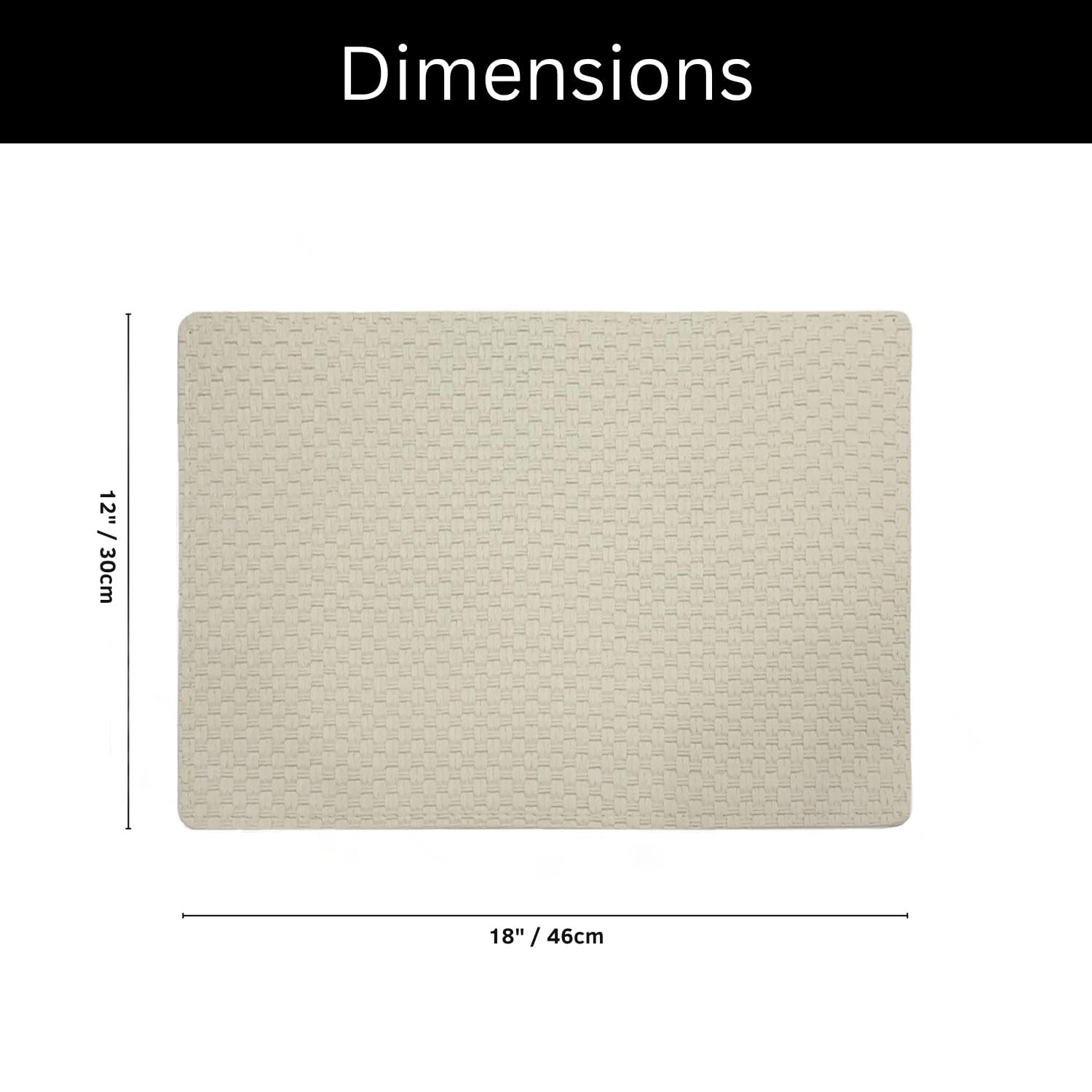 Dining Table Placemat Set of 4 (30x45 CM Cream)