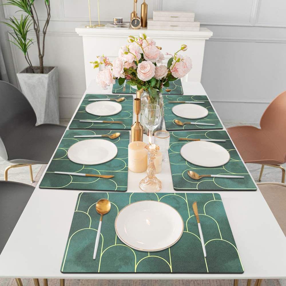 Kitchen Place Mat Set Of 6 (30x40 CM Green)