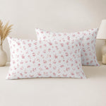 Double Bedsheet with 2 Pillow Covers Premium 240 TC 100% Cotton Feel ( King Size Rose 108x108 inch )