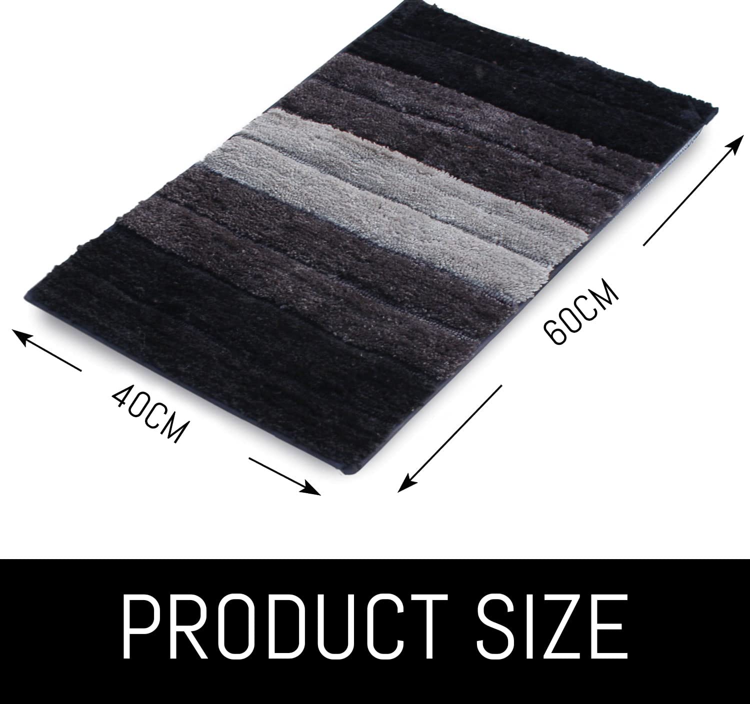 Luxury Bath Mat for Bathroom Pack of 2 (40X60 Cm ,Anthra)