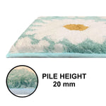 Macau Flower Bath Mat (40x60 cm,Aqua)