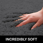 Newman Microfiber Shaggy Carpet for Living Room - 6x7 Feet, Grey