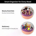 Portable Toothbrush Holder Case Combo ( 7x21 cm, Navy Blue & Peach) Pack of 2