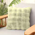 Rabbit Fur Bubble Cushion Cover (16x16 Inch Lime )