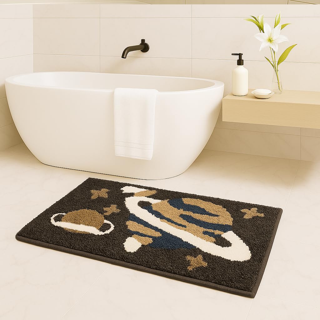 Macau Planet Bath Mat (40x60 cm,Coffee)
