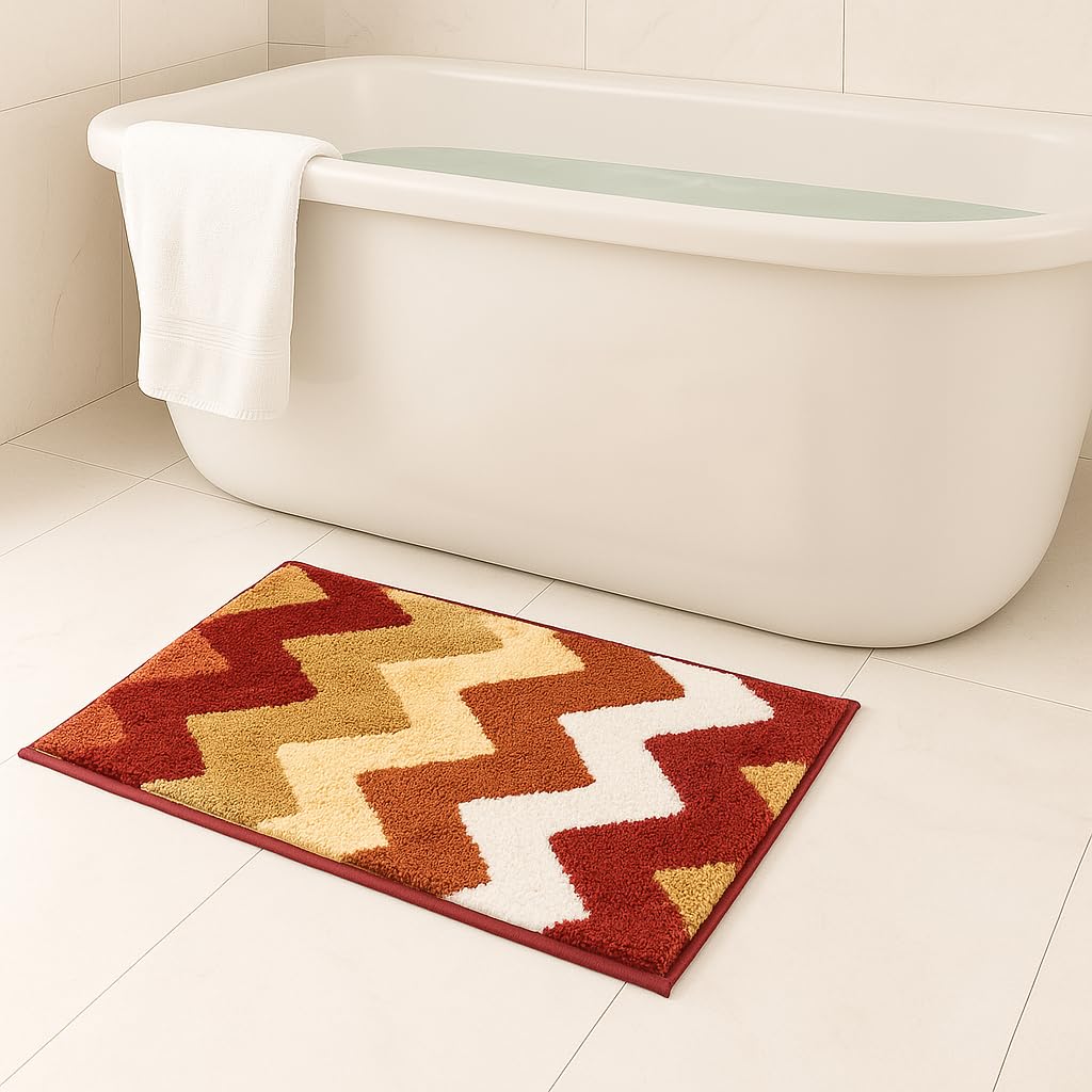 Macau Stripe Bath Mat (40x60 cm,Red)