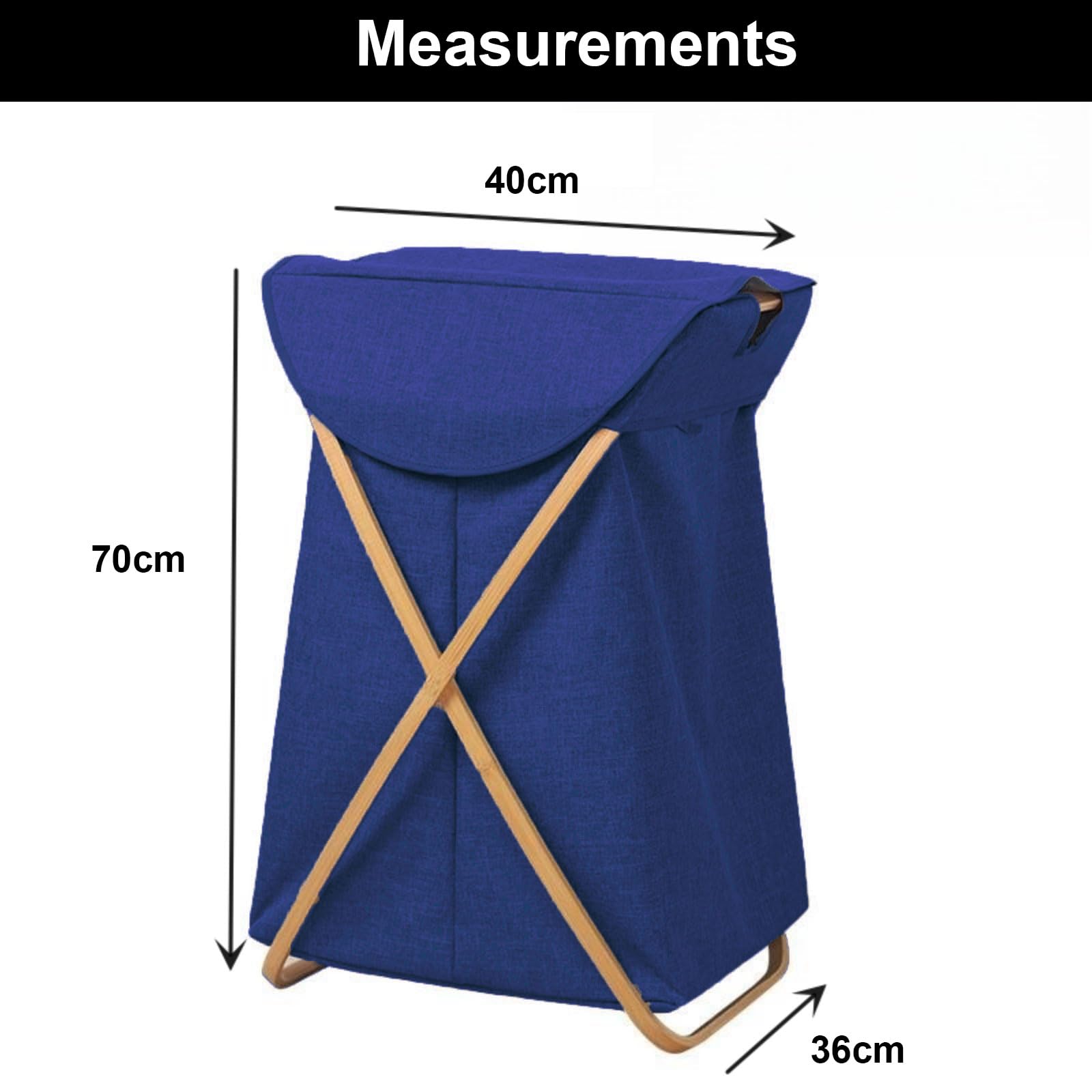 Laundry Basket for Clothes (40x70 cm, Navy Blue)
