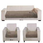 Rabbit Fur Sofa Cover 3 Seater and 2 Seater Universal 5 Seater (Taupe, 68x183-61x66 cm)
