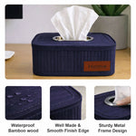 Bamboo Napkin Box Tissue Holder ( Blue, 24x14x9 cm )