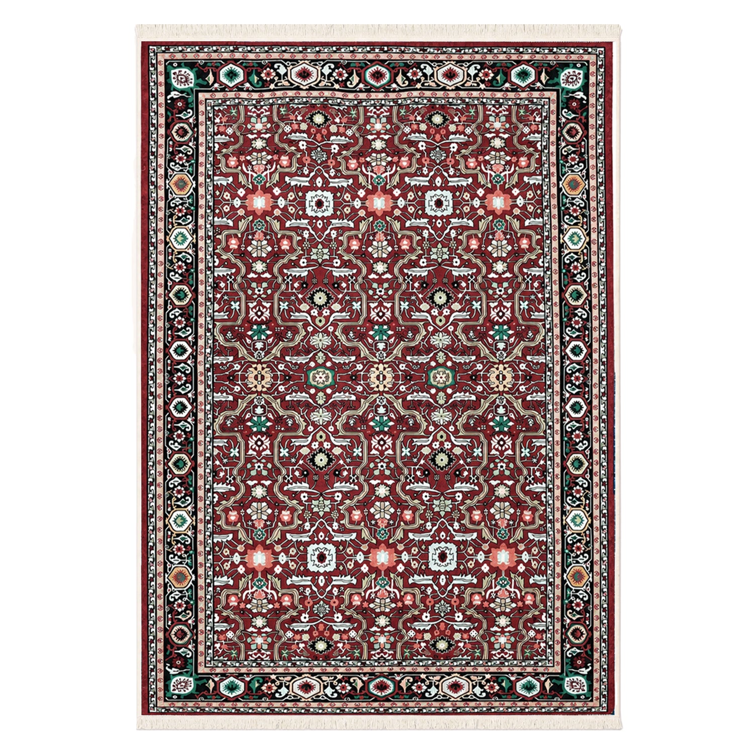 Riyasat Printed Carpet For Home And Office ( 3x5 ft, Classic Red )