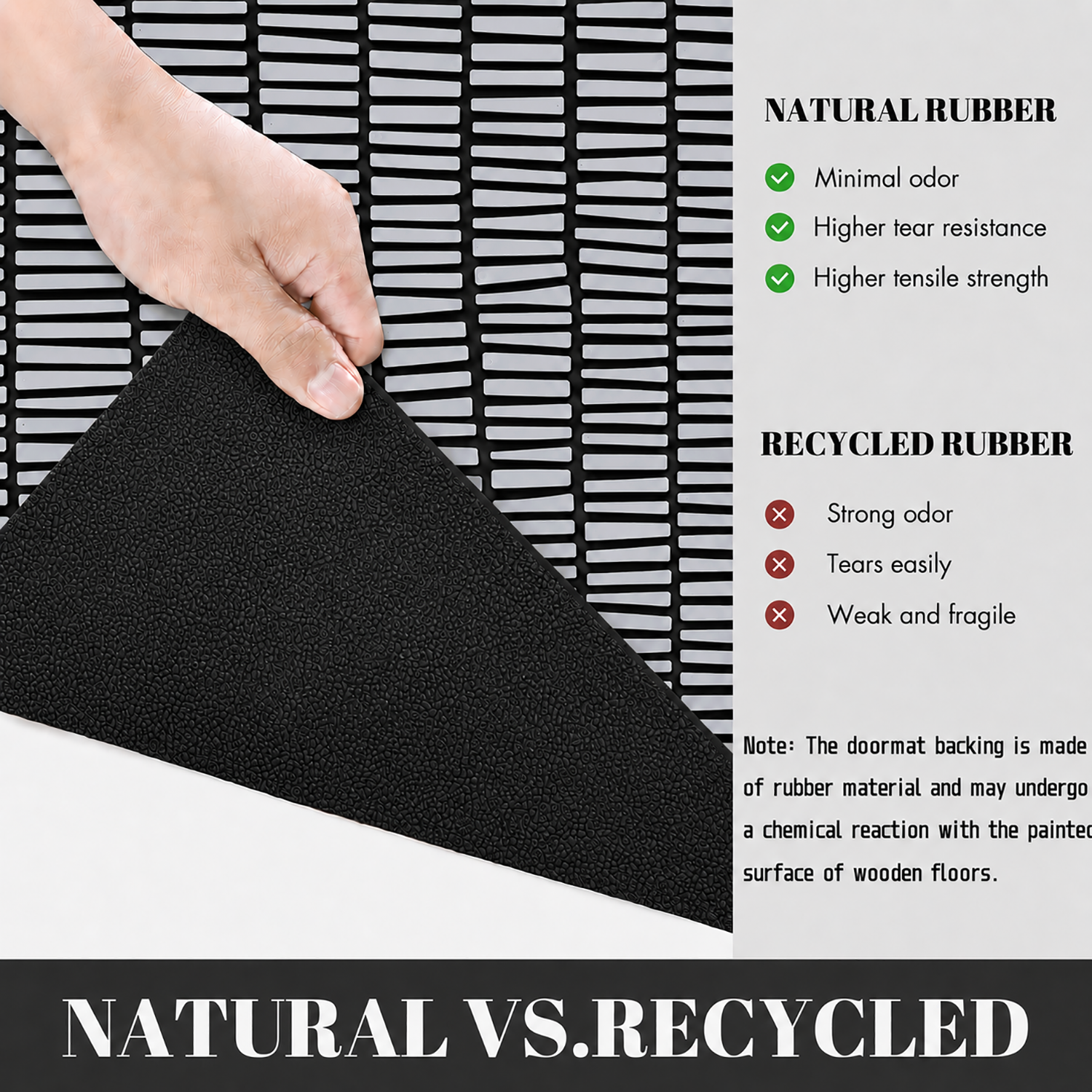 Rubber Door Mat Linear Textured ( 45x75 cm Silver )