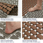 Rubber Shower Mat For Bathroom ( 37x67 Cm Brown )