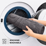 Bahrain Intersect Microfiber Bath Mat (40x58cm Multi Grey)