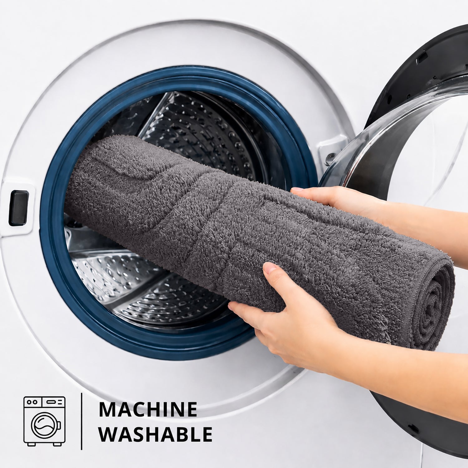 Bahrain Intersect Microfiber Bath Mat (40x58cm Multi Grey)
