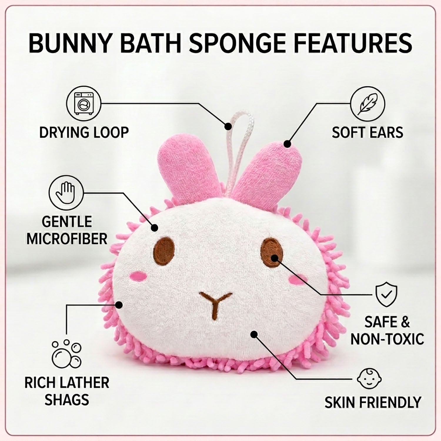 Bath Sponge For Kids And Adult  ( 13x14cm )