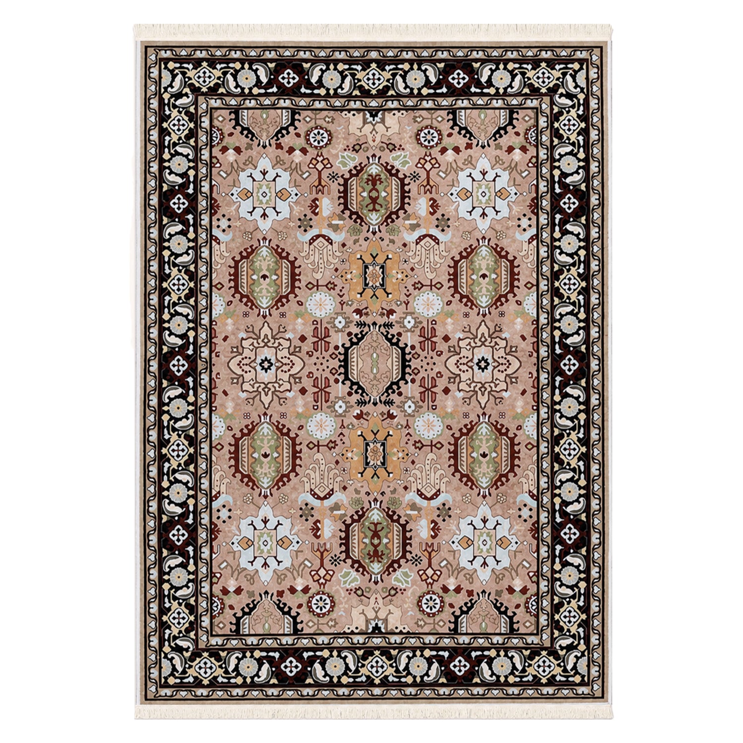 Riyasat Printed Carpet For Home And Office ( 3x5 ft, Peach Vintage )
