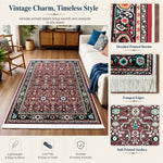 Riyasat Printed Carpet For Home And Office ( 5x7 ft, Classic Red )