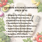 Kitchen Tool Set Plastic Non-Stick Cooking Utensils For Kitchen ( Cream Solid Pack Of 6)