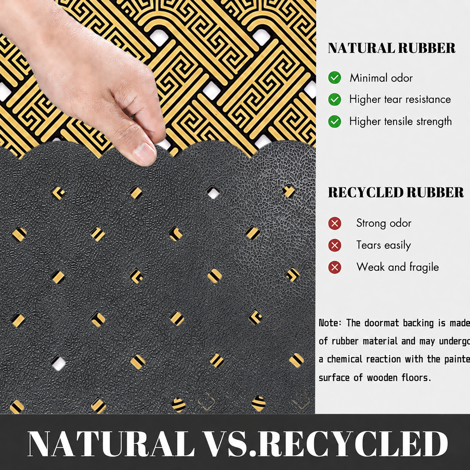 Rubber Door Mat Weave Textured ( 45x75 cm Golden )