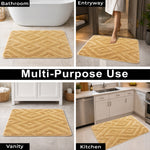 Bahrain Intersect Microfiber Bath Mat (40x58cm Gold)