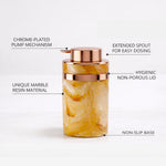 Marble Pattern Plastic Soap Dispenser For Bathroom And Kitchen Sink  ( 13.5x7 cm Yellow )