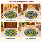 3D Rangoli Mats ( 56x59 cm, Multi )
