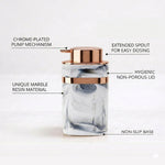 Marble Pattern Plastic Soap Dispenser For Bathroom And Kitchen Sink  ( 13.5x7 cm White )