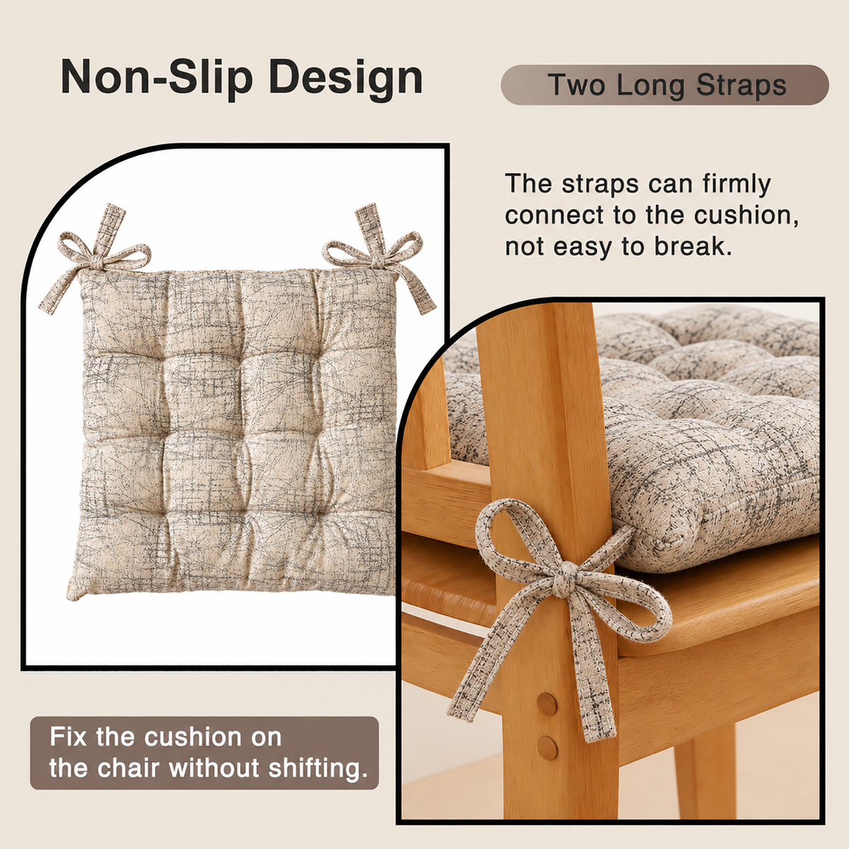 Polyester Chair Cushion Pad, Soft, Comfortable Back Support, Relaxing Backrest Pillow Cushions with Ties for Home, Office, Livingroom - (18x18 Inch, White) Pack of 6