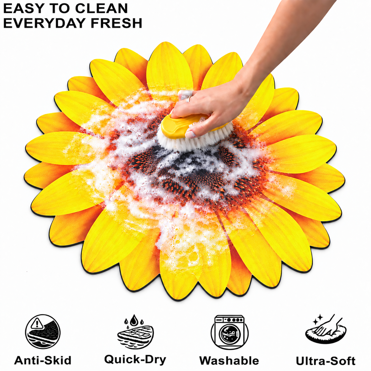 3D Rangoli Mats ( 56x56 cm, Yellow )