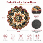 3D Rangoli Mats ( 56x56 cm, Brown )