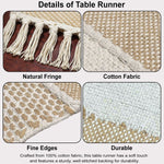 Table Runner with Tassels - Cotton 13.5 x 77 Inch, Rustica