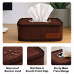 Bamboo Napkin Box Tissue Holder ( Brown, 24x14x9 cm )