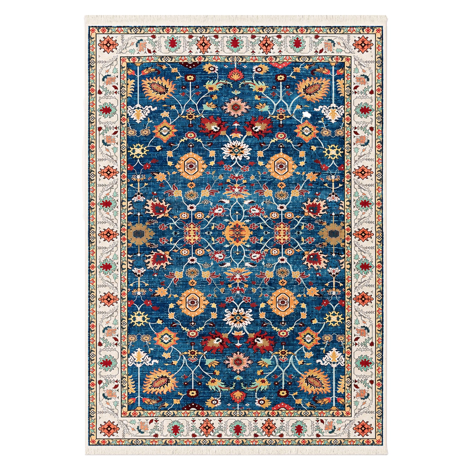 Riyasat Printed Carpet For Home And Office ( 3x5 ft, Royal Blue )