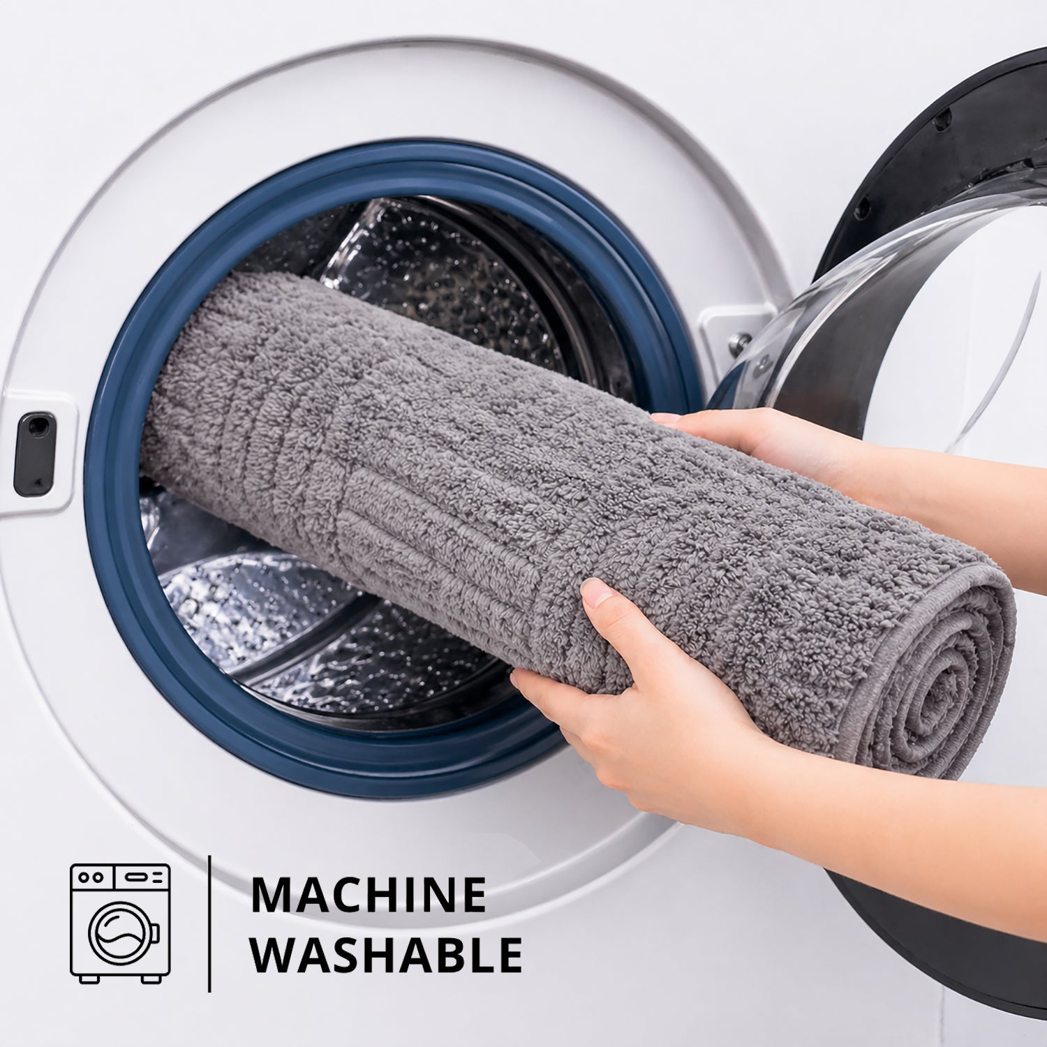 Bahrain Intersect Microfiber Bath Mat (40x58cm Grey)