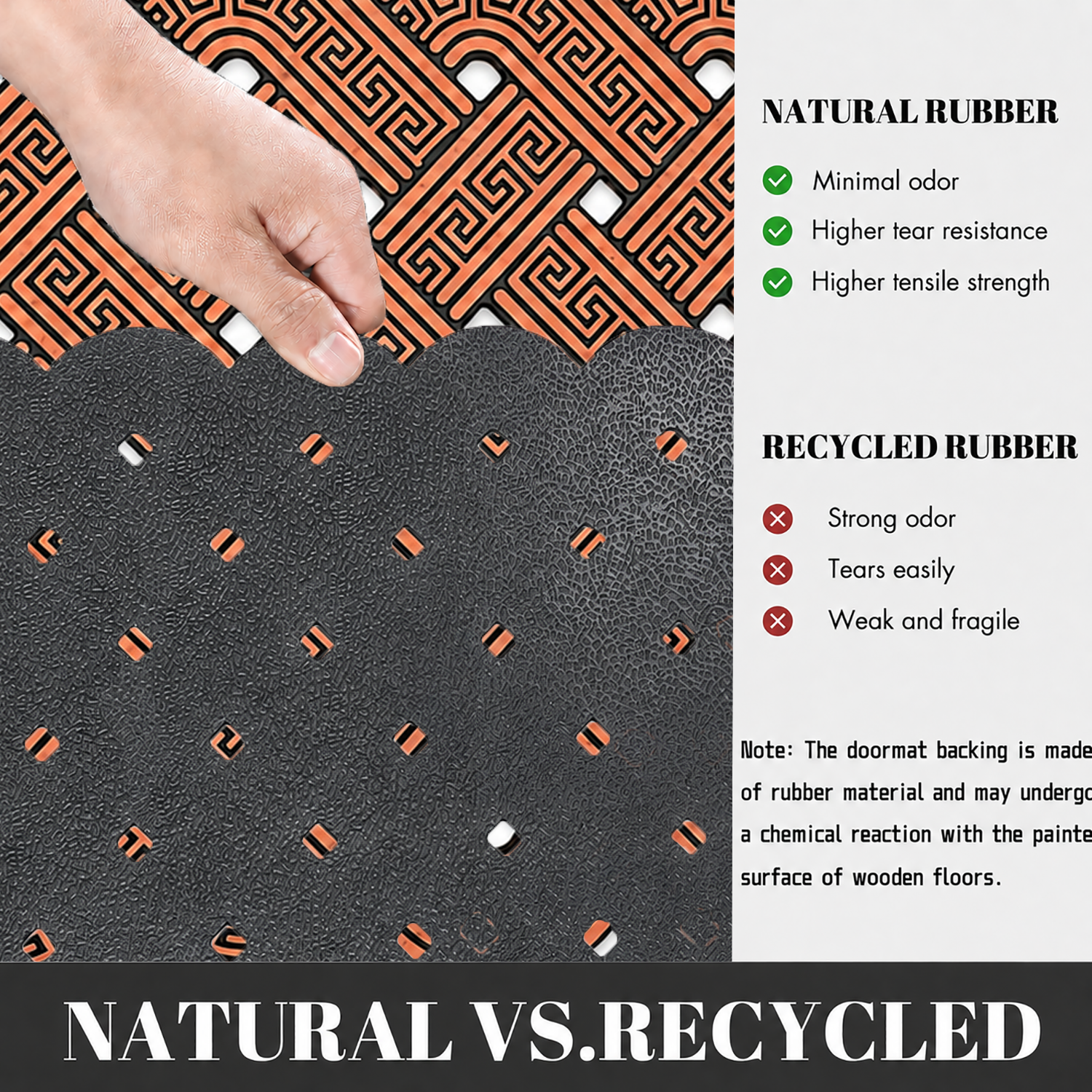 Rubber Door Mat Weave Textured ( 45x75 cm Copper )