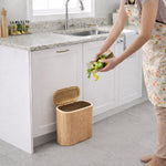 Portable Plastic Dustbin For Home And Kitchen (  28x14.5x29 cm, Beige )