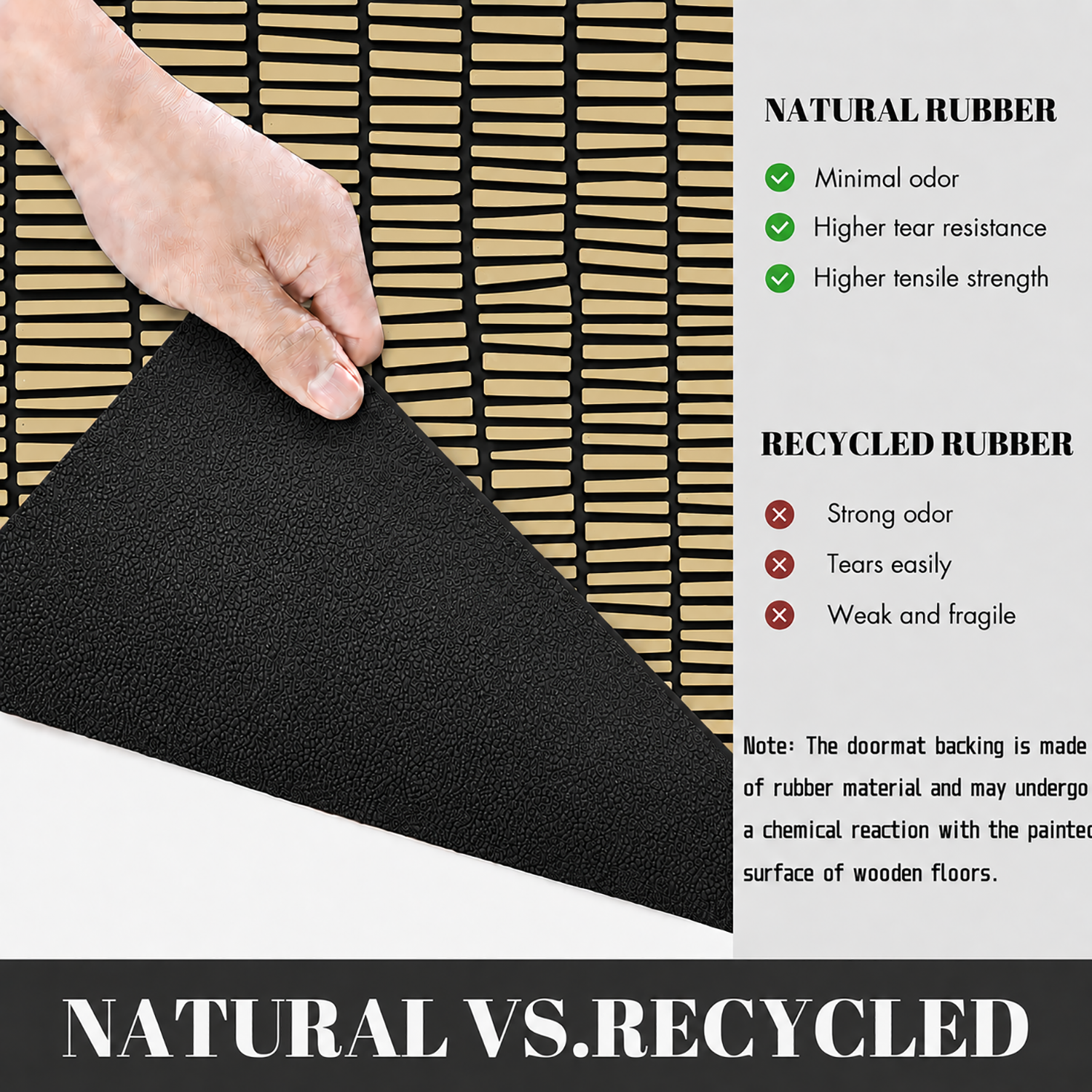 Rubber Door Mat Linear Textured ( 45x75 cm Golden )