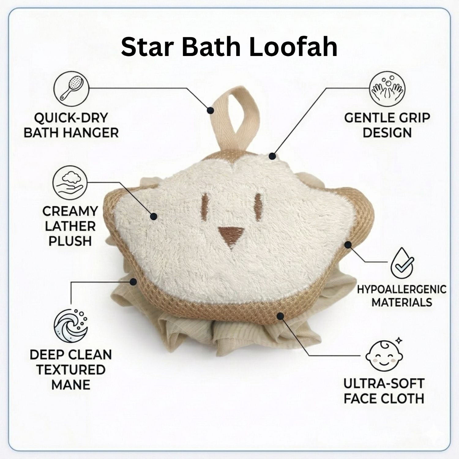 Bath Sponge For Kids And Adult ( 15x11cm )