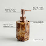 Marble Pattern Plastic Soap Dispenser For Bathroom And Kitchen Sink ( 17x8 cm Brown )