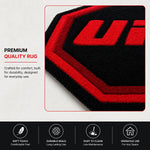 Tufted Wool Rug with Unique UFC Logo Design